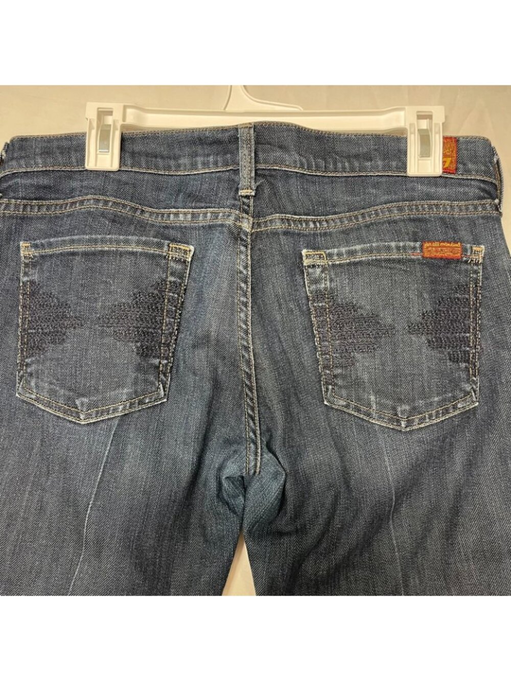 7 For All Mankind Colette Straight Leg Jeans Dark Wash Size 30 - Picture 5 of 8